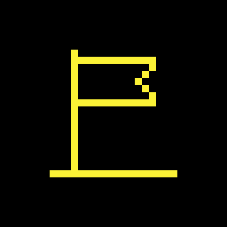 The yellow flag that shows on each level on BOTO LABO.